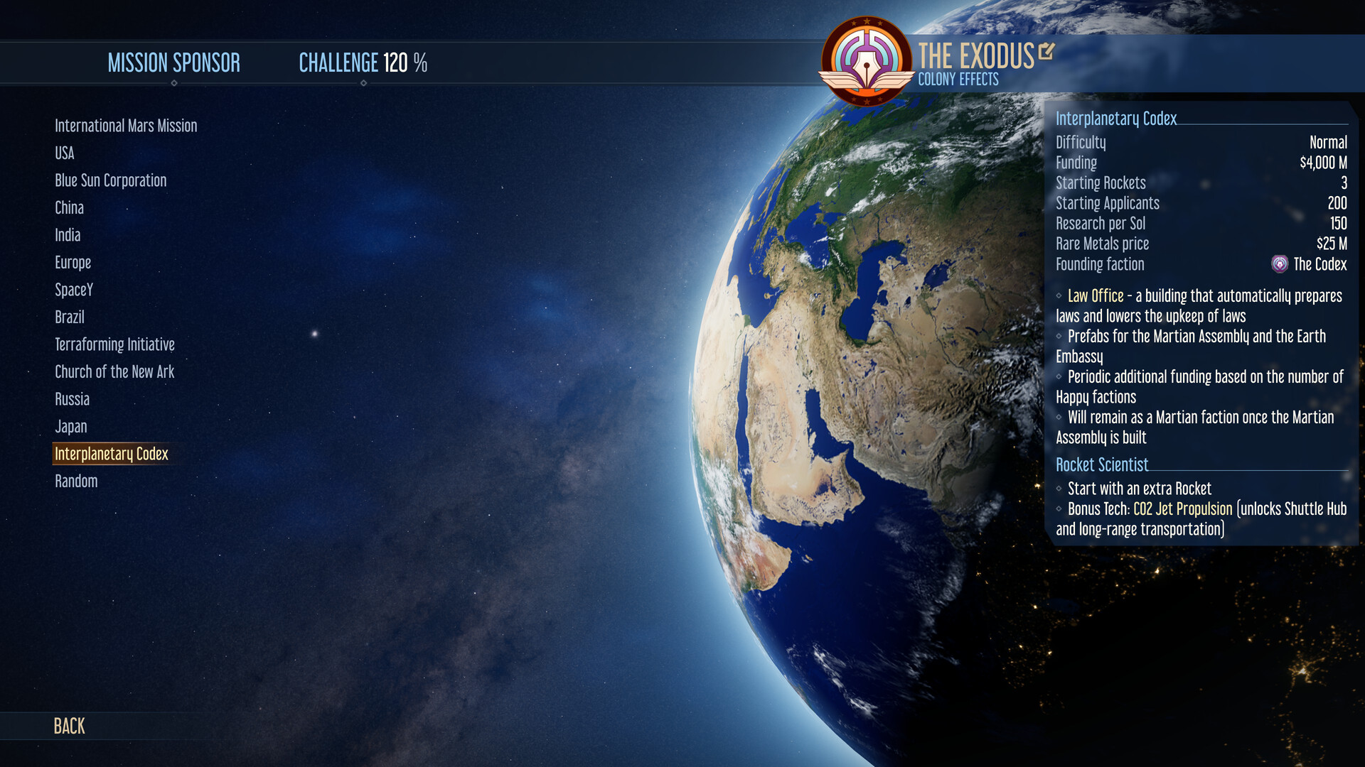 Surviving Mars: Relaunched - Interplanetary Codex - Mission Sponsor